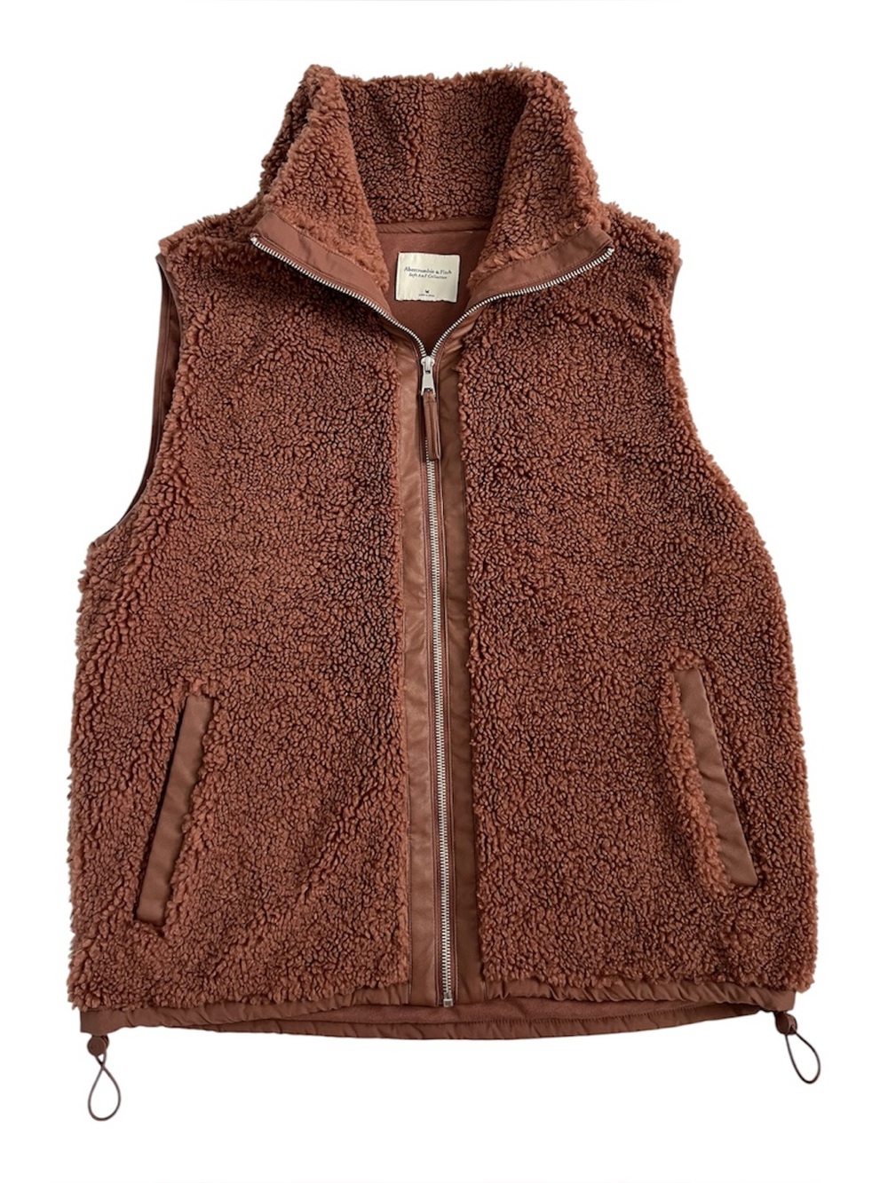 Abercrombie & Fitch Brown fuzzy Sherpa Vest